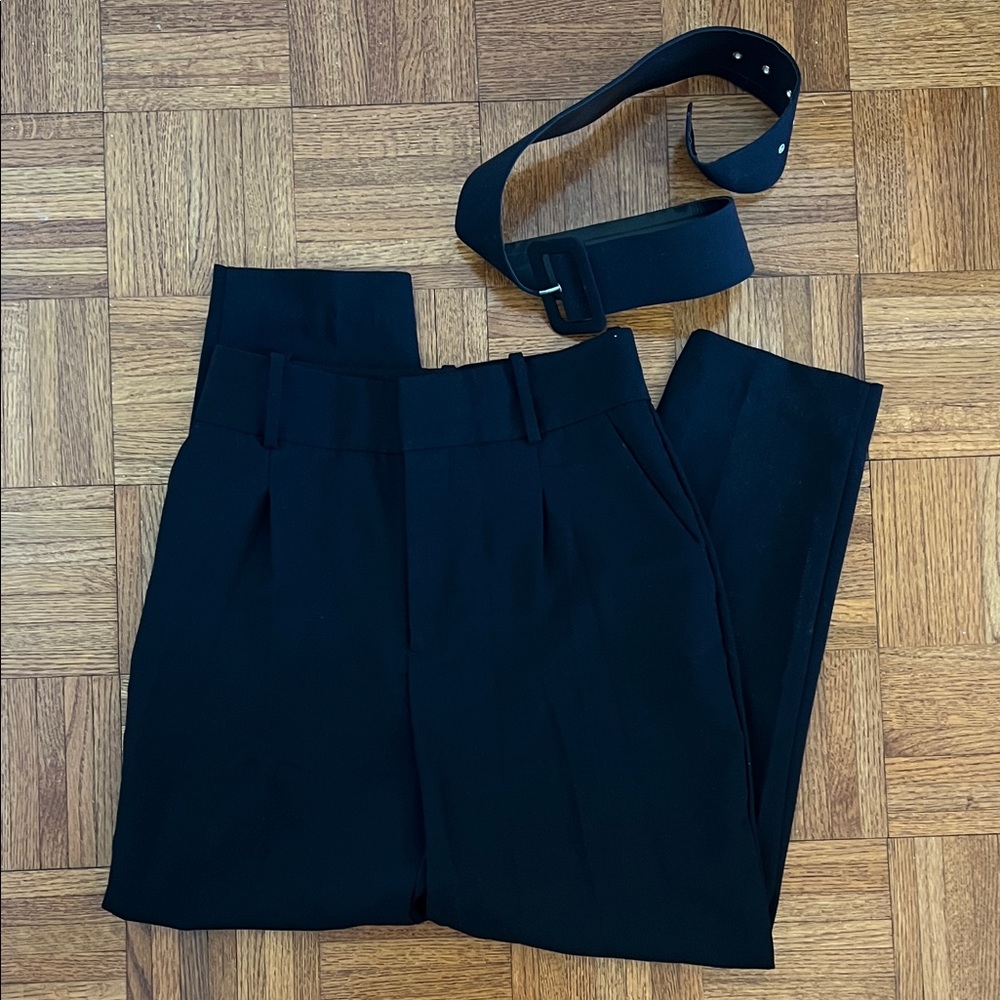 Zara Black Women's Trousers with Belt